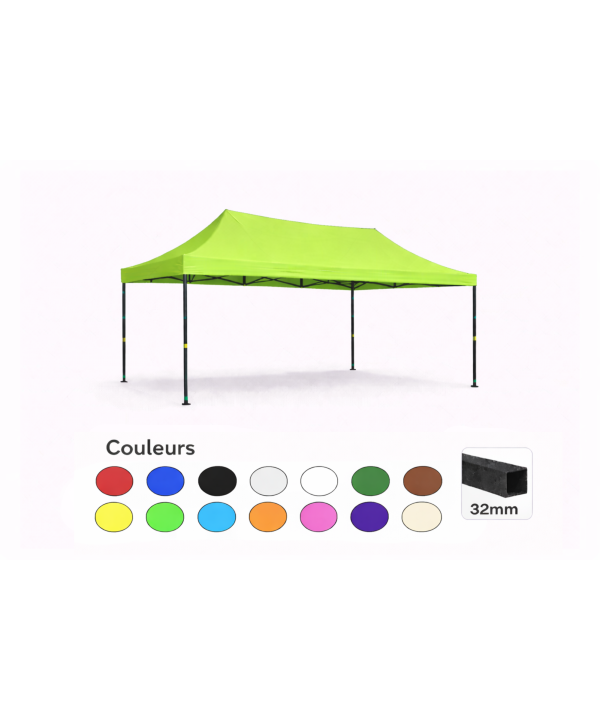 Tente pliante 3x4,5 vert clair LOISIR – Barnum acier 32 mm – Toile 260 g/m² étanche – Sans parois