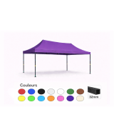 Tente pliante 3x4,5 violette LOISIR – Barnum acier 32 mm – Toile 260 g/m² étanche – Sans parois