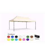 Tente pliante 3x4,5 crème LOISIR – Barnum acier 32 mm – Toile 260 g/m² étanche – Sans parois