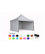 Tente pliante 3x3 gris clair LOISIR – Barnum acier 32 mm avec parois