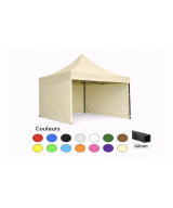 Tente pliante 3x3 crème LOISIR – Barnum acier 32 mm avec parois