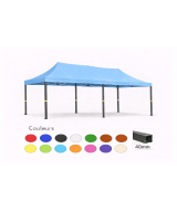 Barnum pliant 3x6 Prémium acier 40 mm – Bleu ciel – Toit 320 g/m² – Sans parois