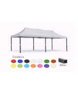 Barnum pliant 3x6 Prémium acier 40 mm – Gris clair – Toit 320 g/m² – Sans parois