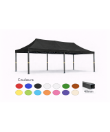 Barnum pliant 3x6 Prémium acier 40 mm – Noir – Toit 320 g/m² – Sans parois