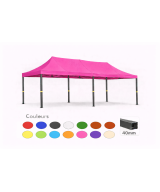 Barnum pliant 3x6 Prémium acier 40 mm – Rose – Toit 320 g/m² – Sans parois