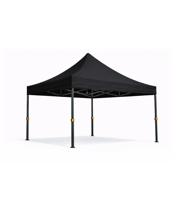 Barnum / tente pliante 3x3 acier prémium 40mm noir – Toile 320 g/m² sans parois