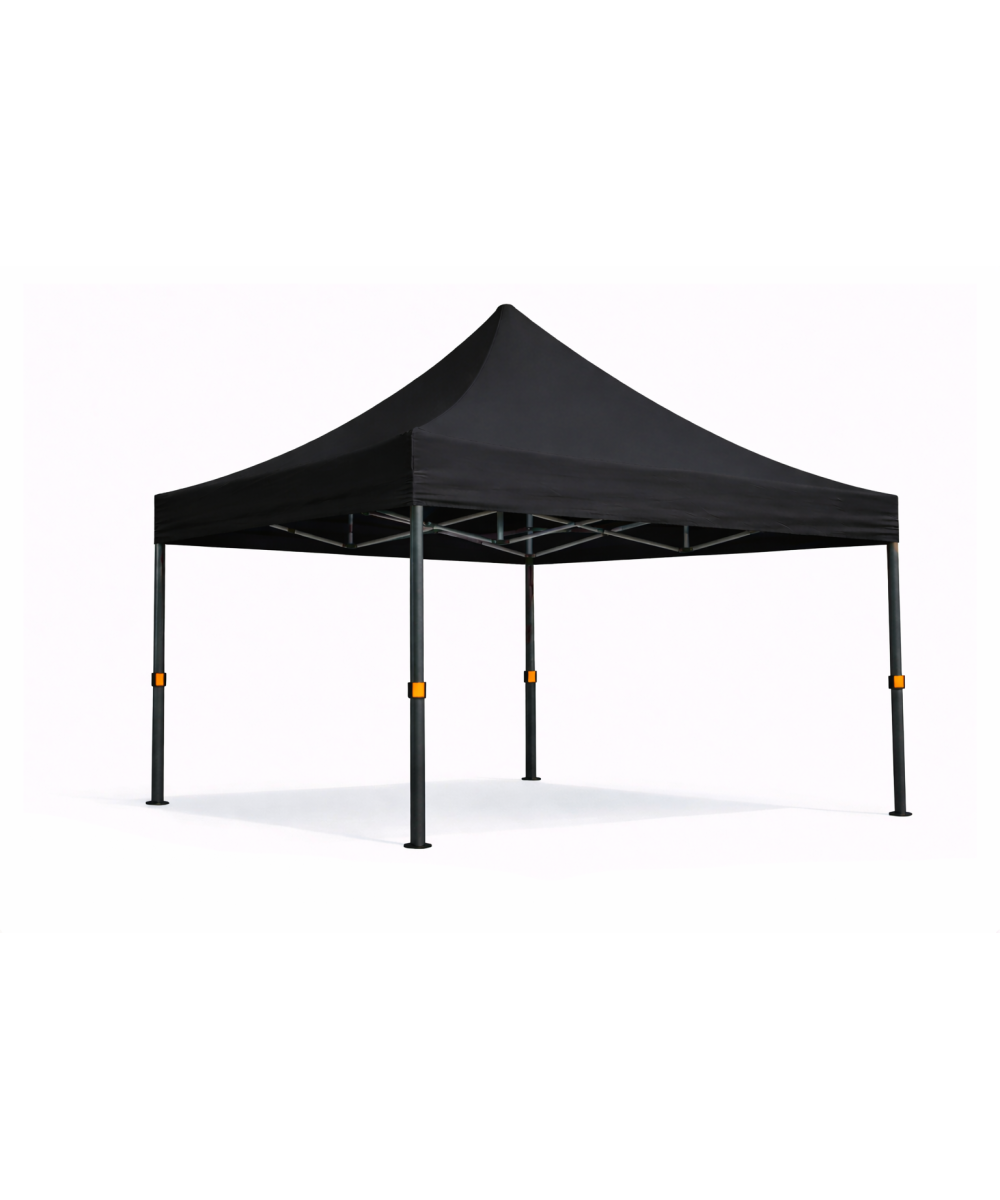 Barnum / tente pliante 3x3 acier prémium 40mm noir – Toile 320 g/m² sans parois