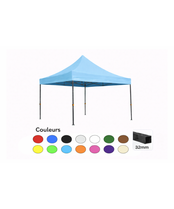 Tente pliante 3x3 bleu ciel LOISIR – Barnum acier 32 mm étanche