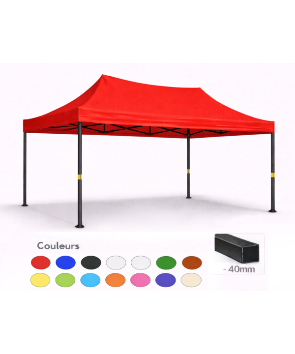 barnum-pliant-3x45-rouge-premium-acier-40-mm-sans-parois