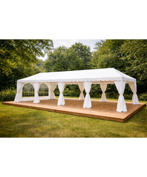 Tente de réception PVC 4x10 m blanche