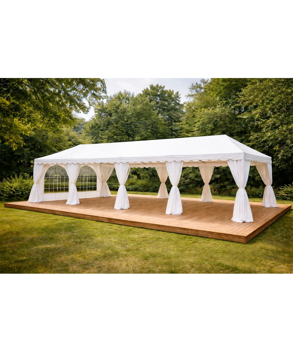 Tente de réception PVC 4x10 m blanche