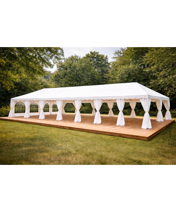 Tente de réception PVC 6x14 m blanche